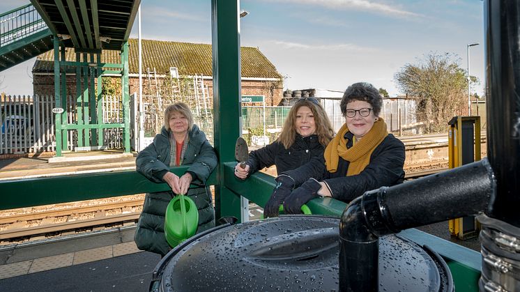 The Friends of Angmering Station are delighted with their new water butt - MORE IMAGES AVAILABLE TO DOWNLOAD BELOW