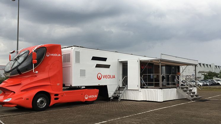 Der Veolia Truck zur Arbeitssicherheit zu Besuch in Celle