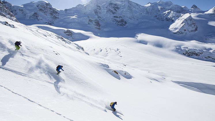 Gletscherabfahrt auf der Diavolezza, ENGADIN St. Moritz, Copyright swiss-image.ch/Andrea Badrutt