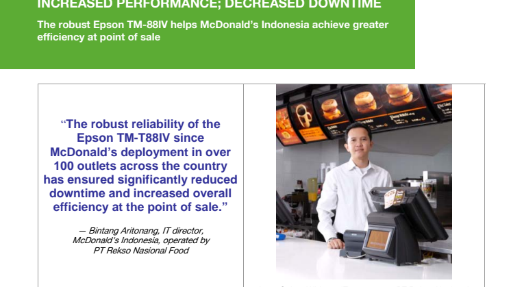 INCREASED PERFORMANCE; DECREASED DOWNTIME