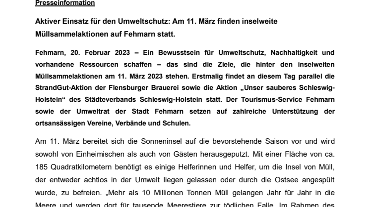 Pressemitteilung_Tourismus-Service Fehmarn_Flensburger StrandGut Aktion_und_Unser_sauberes_SH_ 2023.pdf