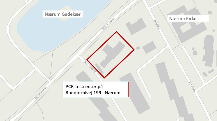 Det nye PCR-testcenter er placeret på Rundforbivej 199 i Nærum