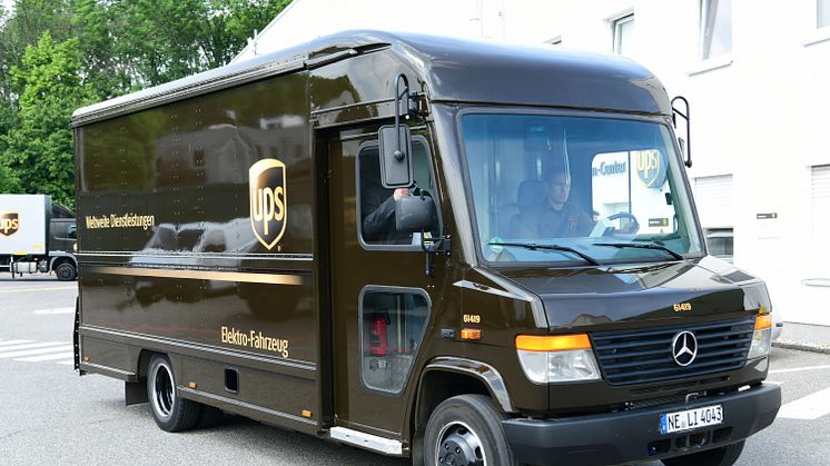 UPS E-Fahrzeug mit BPW-Antrieb in Fahrt