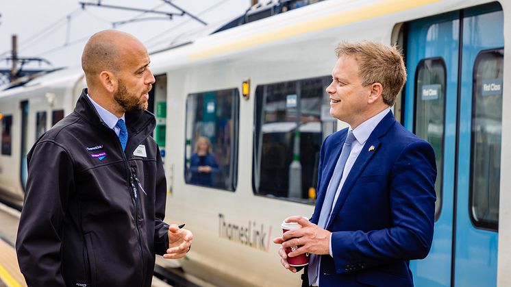 New route links Welwyn Garden City and Sevenoaks - Thameslink and Great Northern Managing Director Tom Moran and Transport Secretary Grant Shapps at the launch [more downloadable pictures below]
