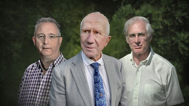 Marcus Wallenberg Prize laureates 2020. From left: Nicholas C Coops, Joseph J Landsberg and Richard H Waring.