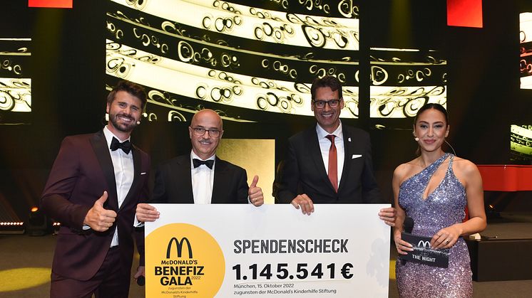 Auf der McDonald’s Benefiz Gala zugunsten der Kinderhilfe Stiftung kamen Spenden in Höhe von 1.145.541 Euro zusammen. Foto: BrauerPhotos / G.Nitschke für McDonald's Deutschland LLC
