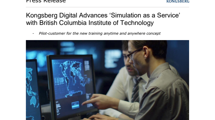 Kongsberg Digital Advances ‘Simulation as a Service’ with British Columbia Institute of Technology