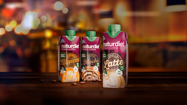 Kahvi ja proteiini samassa paketissa! Naturdiet Vanilla Latte proteiinikahvi on täyteläinen vaniljanmakuinen kahvijuoma.