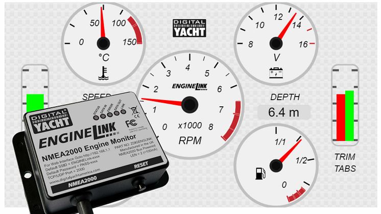 Digital Yacht's ENGINELink turns a tablet into a remote engine and diagnostics display via NMEA 2000