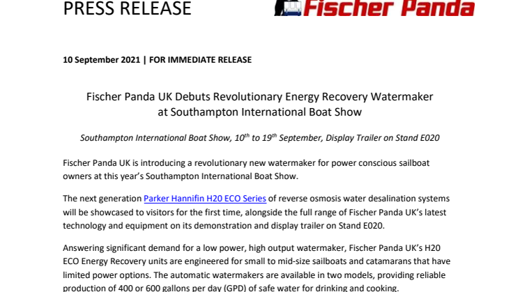 10 September 2021 - Fischer Panda UK Debuts Revolutionary Energy Recover Watermaker.pdf