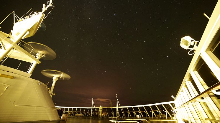 The night sky above the North Sea on board Borealis. Credit: Go Stargazing