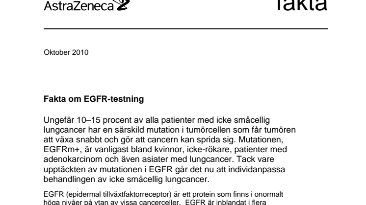 Fakta om EGFR-testning