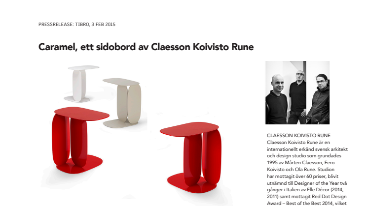 Caramel, ett sidobord av Claesson Koivisto Rune