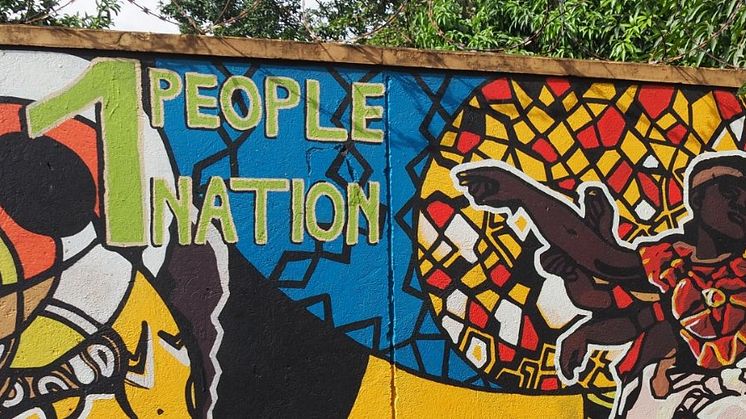 Art work by refugees at the Antonio Guterres Urban Refugee Community Centre in Kampala, Uganda.