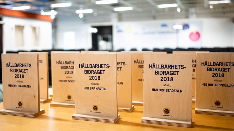 HSB Skånes Hållbarhetsbidrag för 2018 delades ut till 13 bostadsrättsförening vid föreningsstämman den 23 maj