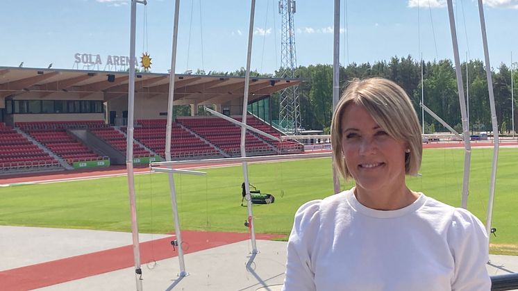 Maria Busk Madland vid Sola Arena i Karlstad