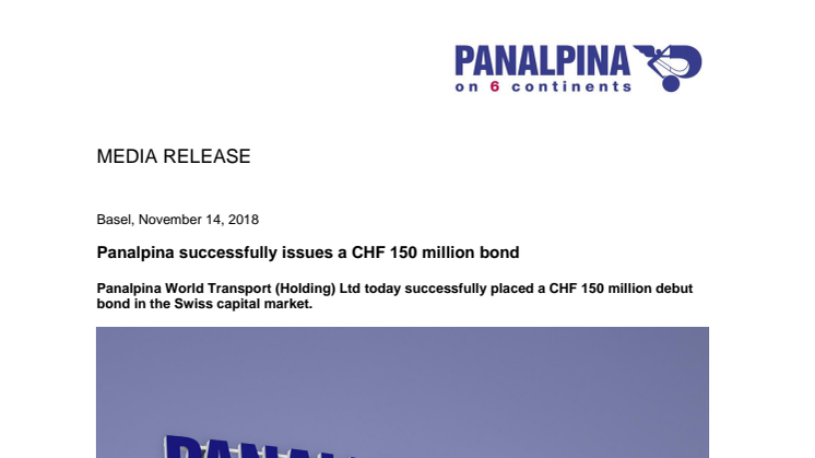 Panalpina successfully issues a CHF 150 million bond