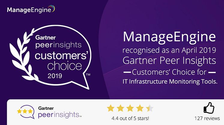 OpManager har utsetts till Gartner Peer Insights Customers’ Choice 2019