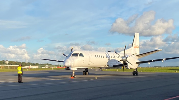Premiärlandningen för Air Leap på Ängelholm Helsingborg Airport i augusti 2020.