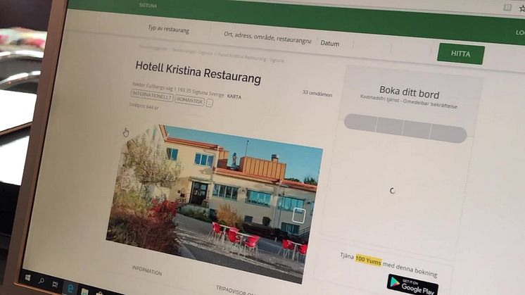 Boka måltider online på Hotell Kristinas hemsdia