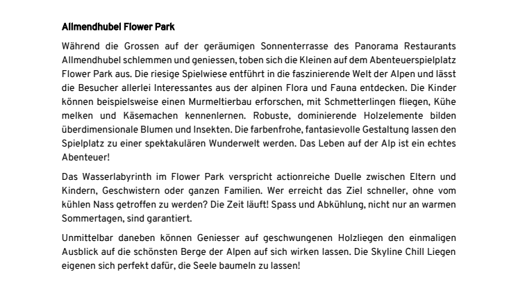 Flower Park - Allmendhubel