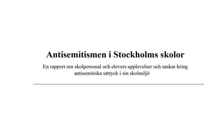 Antisemitismen i Stockholms skolor