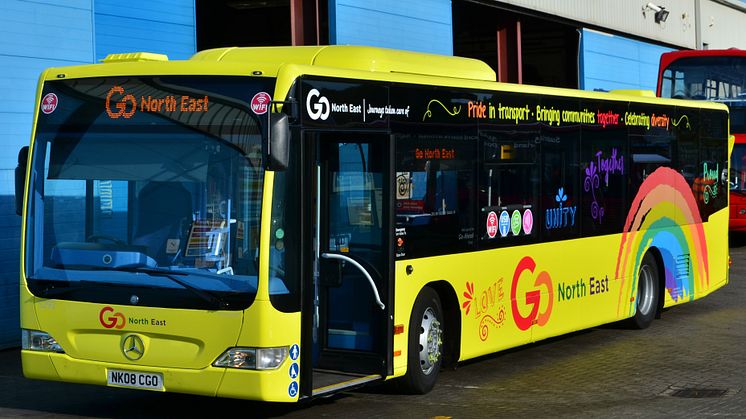 One of Go North East's Pride buses