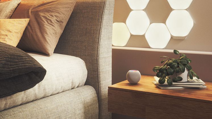 Shapes_Hex_Bedroom with Homepod mini