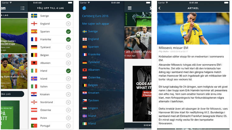 SvenskaFans lanserar EM-app 