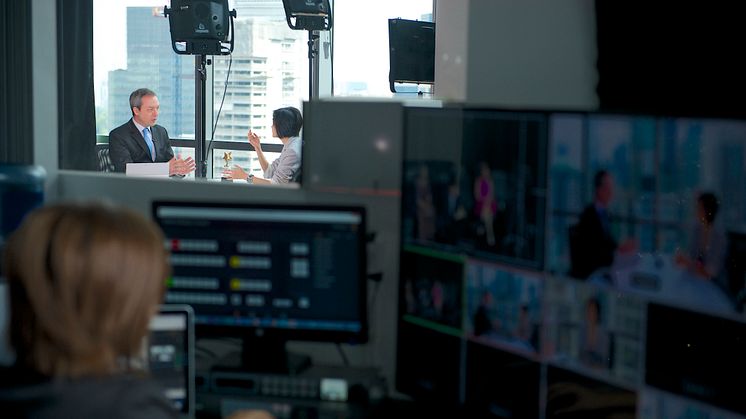 Going live: Hong Bao Media has just launched a new studio in Robinson Road, Singapore, which is purpose built for training and live webcasting.