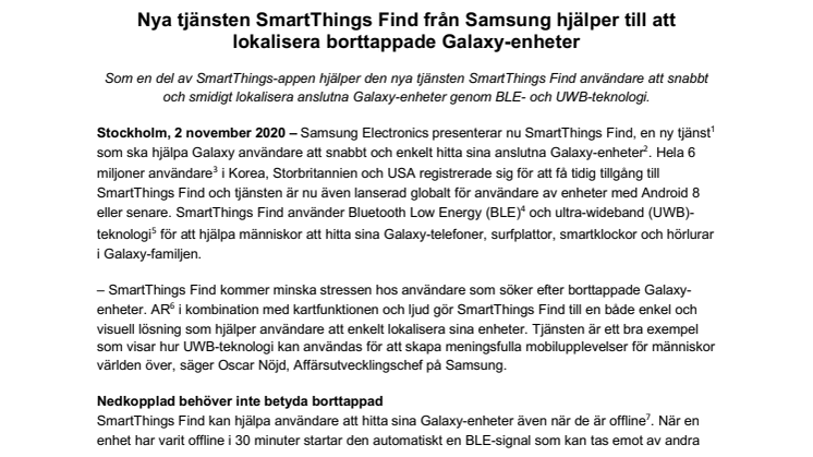 Nya tjänsten SmartThings Find från Samsung hjälper till att lokalisera borttappade Galaxy-enheter