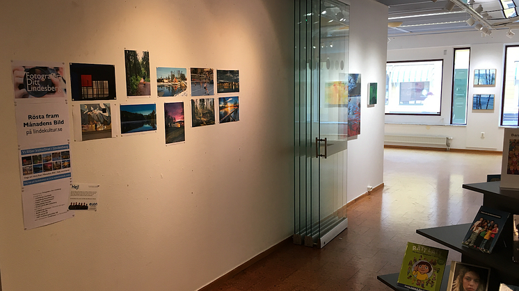 Fototävlingens finalbilder visas på Väggen intill Konstrummet på Lindesbergs stadsbibliotek.
