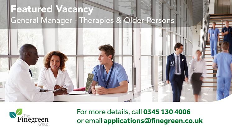 ​**FEATURED VACANCY** General Manager - Therapies & Older Persons, South East