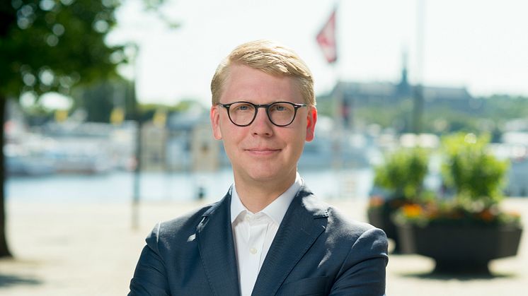 Kristoffer Tamsons (M), trafikregionråd Region Stockholm och ordförande Mälardalsrådet. Foto: Region Stockholm
