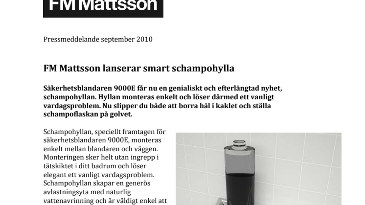 FM Mattsson lanserar smart schampohylla