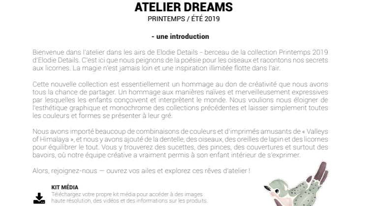 FR - Pressrelease Atelier Dreams