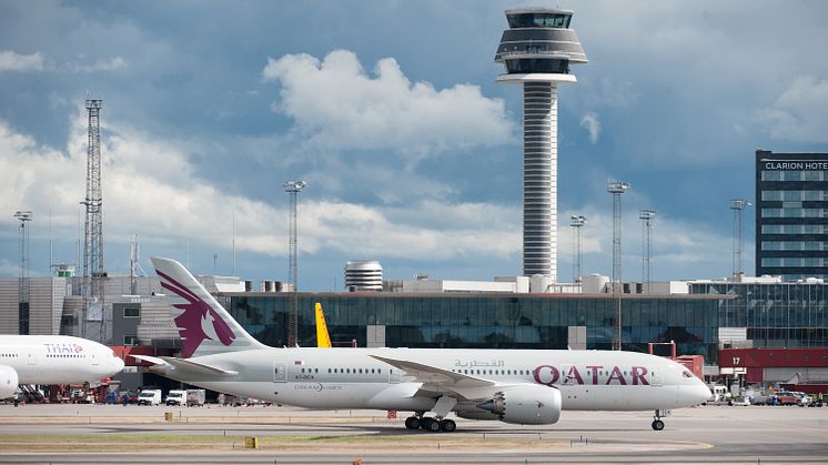 Qatar Airways ökar ytterligare på Stockholm Arlanda Airport