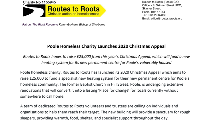 Poole Homeless Charity Launches 2020 Christmas Appeal