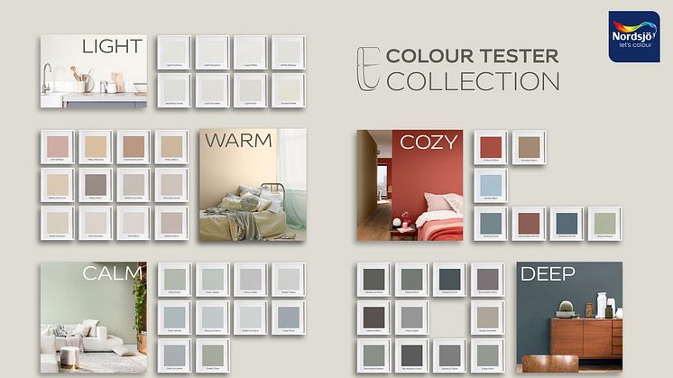 Innovative Nordsjö Colour Tester - nå med 10 nye stilsikre farger i kolleksjonen