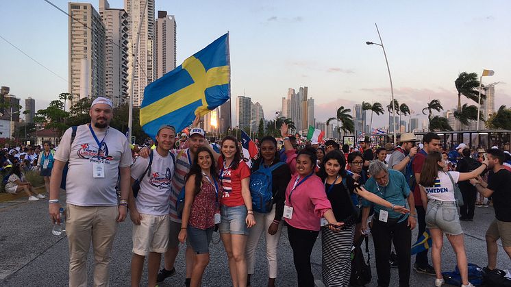 Svenska ungdomar på Världsungdomsdagarna i Panama City