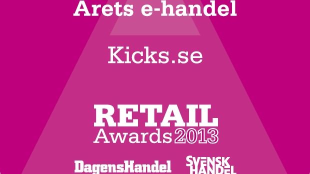 KICKS vinnare av "Årets e-handel" på Retail Awards 2013! 