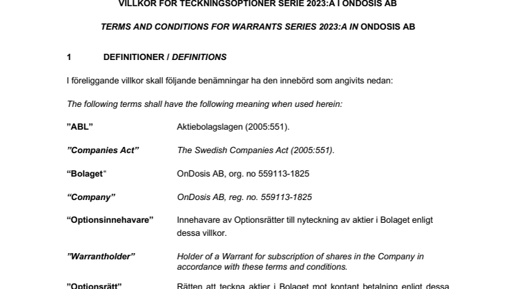 Bilaga A - Fullständiga villkor för teckningsoptioner (KPOer) (punkt 12).pdf].pdf