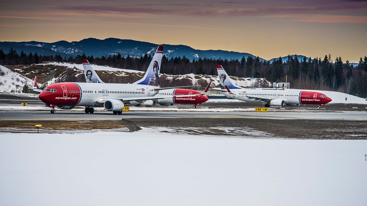 Tre Norwegian-fly i Oslo