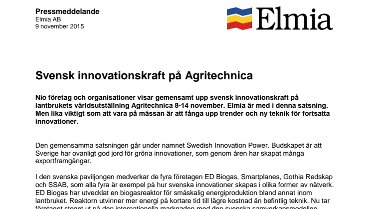Svensk innovationskraft på Agritechnica