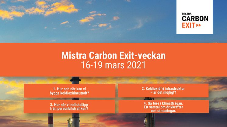 Mistra Carbon Exit-veckan: fyra frukostwebbinarier om klimatomställningen