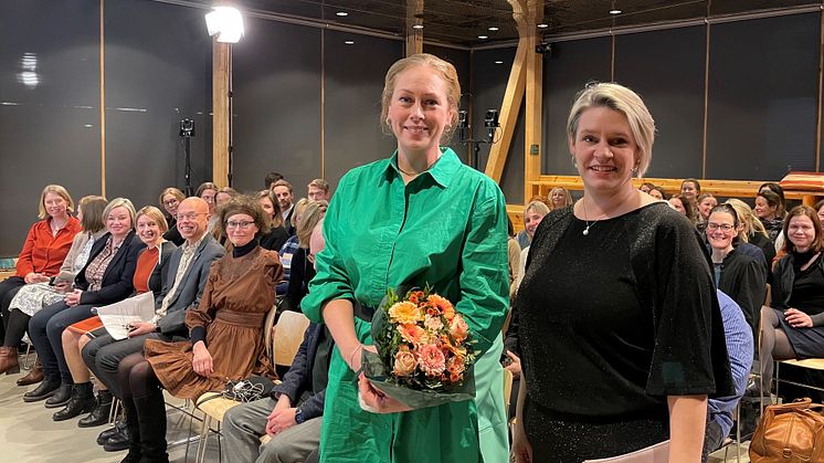 Årets kraftkvinne Camilla Thorrud Larsen og olje- og energiminister Marte Mjøs Persen
