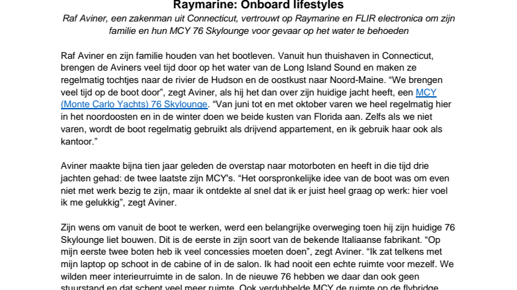 Raymarine: Onboard lifestyles