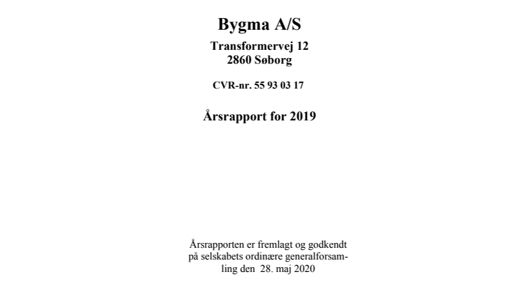 Bygma A/S, årsregnskab 2019