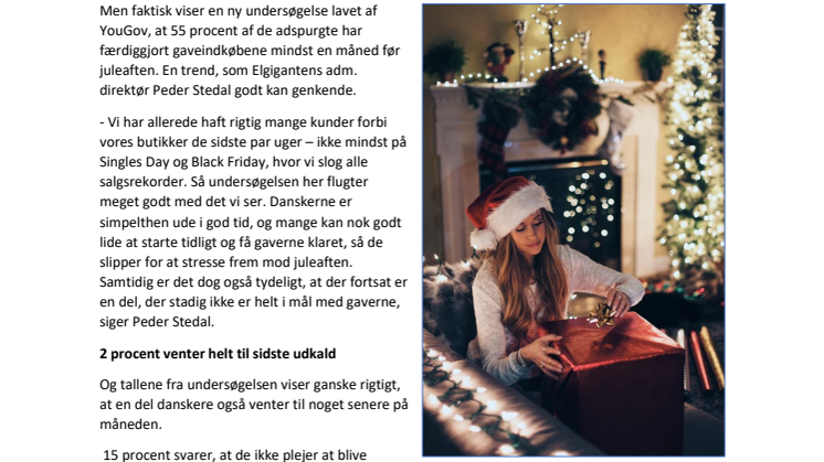 Ingen gave-panik: Halvdelen af danskerne har allerede købt julegaver