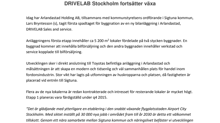 DRIVELAB Stockholm fortsätter växa